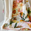 Luxurious throw blanket with pressed flower print