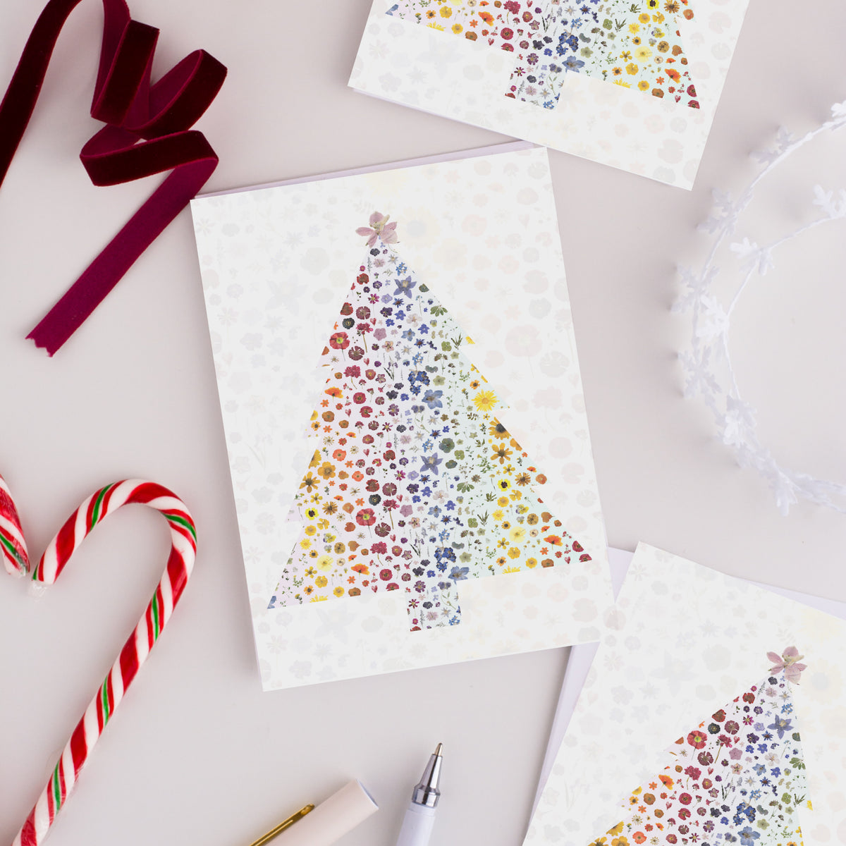 Rainbow Holiday Tree Greeting Card