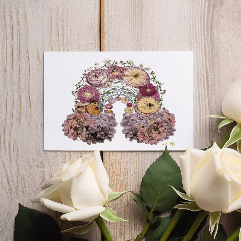 Ranunculus Rainbow Greeting Card