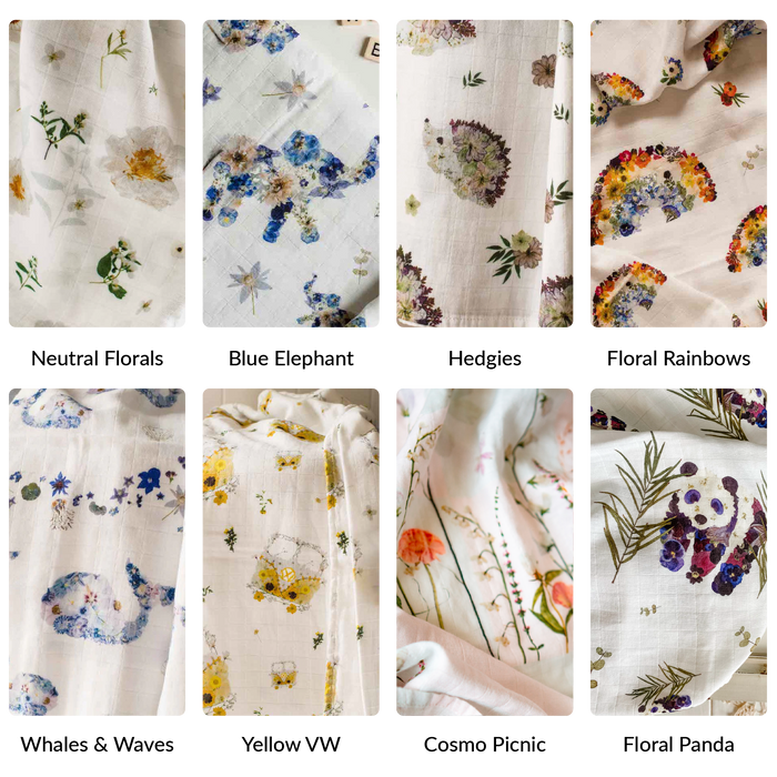 3 Swaddle Bundle: Mix-and-match Floral Swaddles