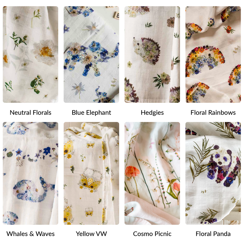 3 Swaddle Bundle: Mix-and-match Floral Swaddles