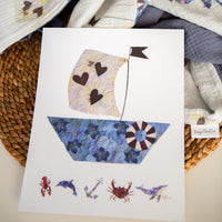 Cute Sailboat Baby Room Art Print