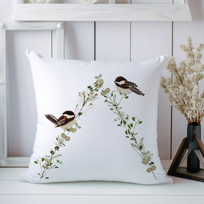 Holiday Chickadees Pillow Cover