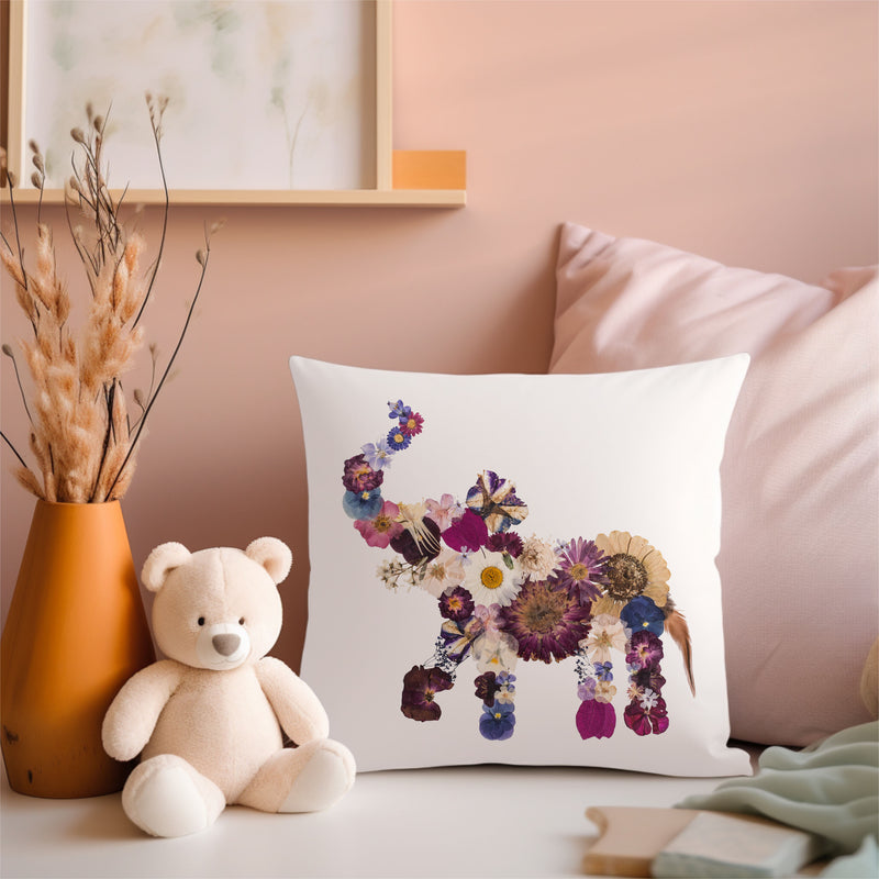 Pink Elephant Pillow Cover