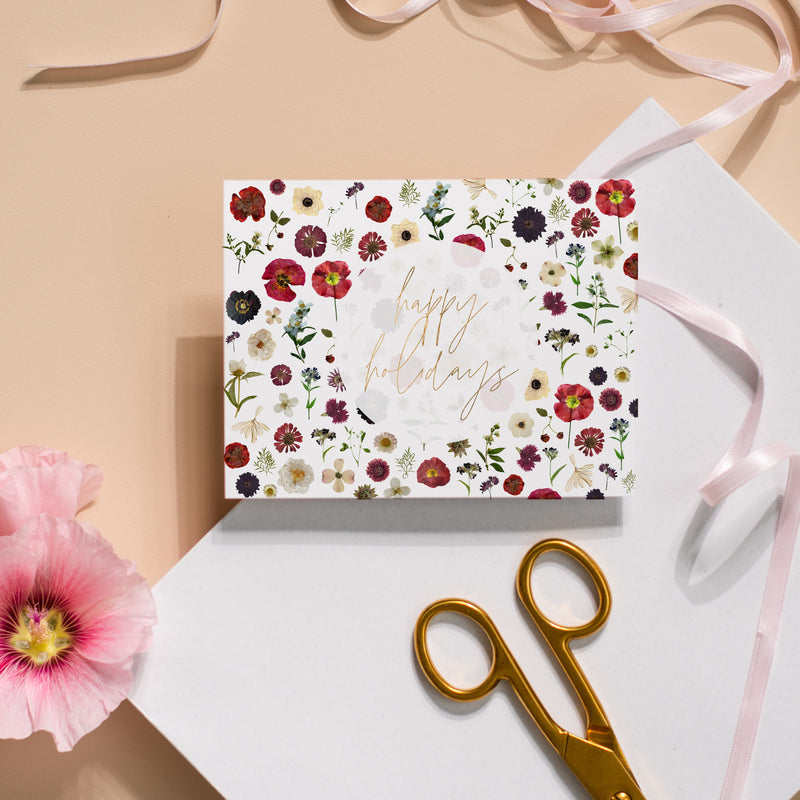 Scattered holiday florals Greeting Card