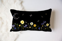 Midnight Meadow Lumbar Pillow Cover