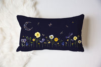 Midnight Meadow Lumbar Pillow Cover