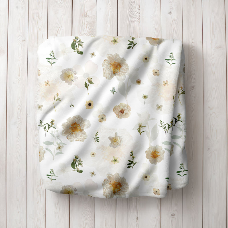 Neutral Florals Throw Blanket