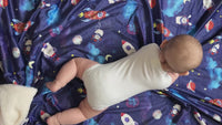 Pressed flower space animal throw blanket