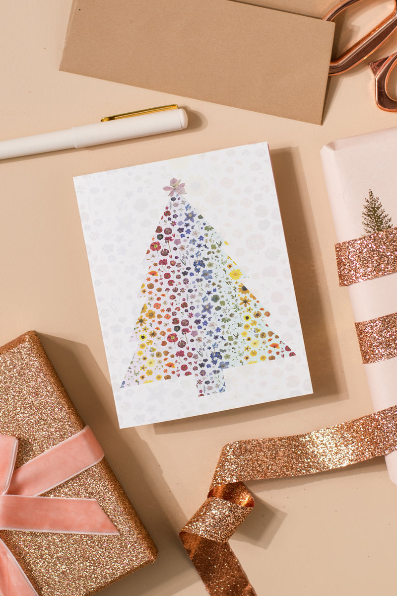 Rainbow Holiday Tree Greeting Card