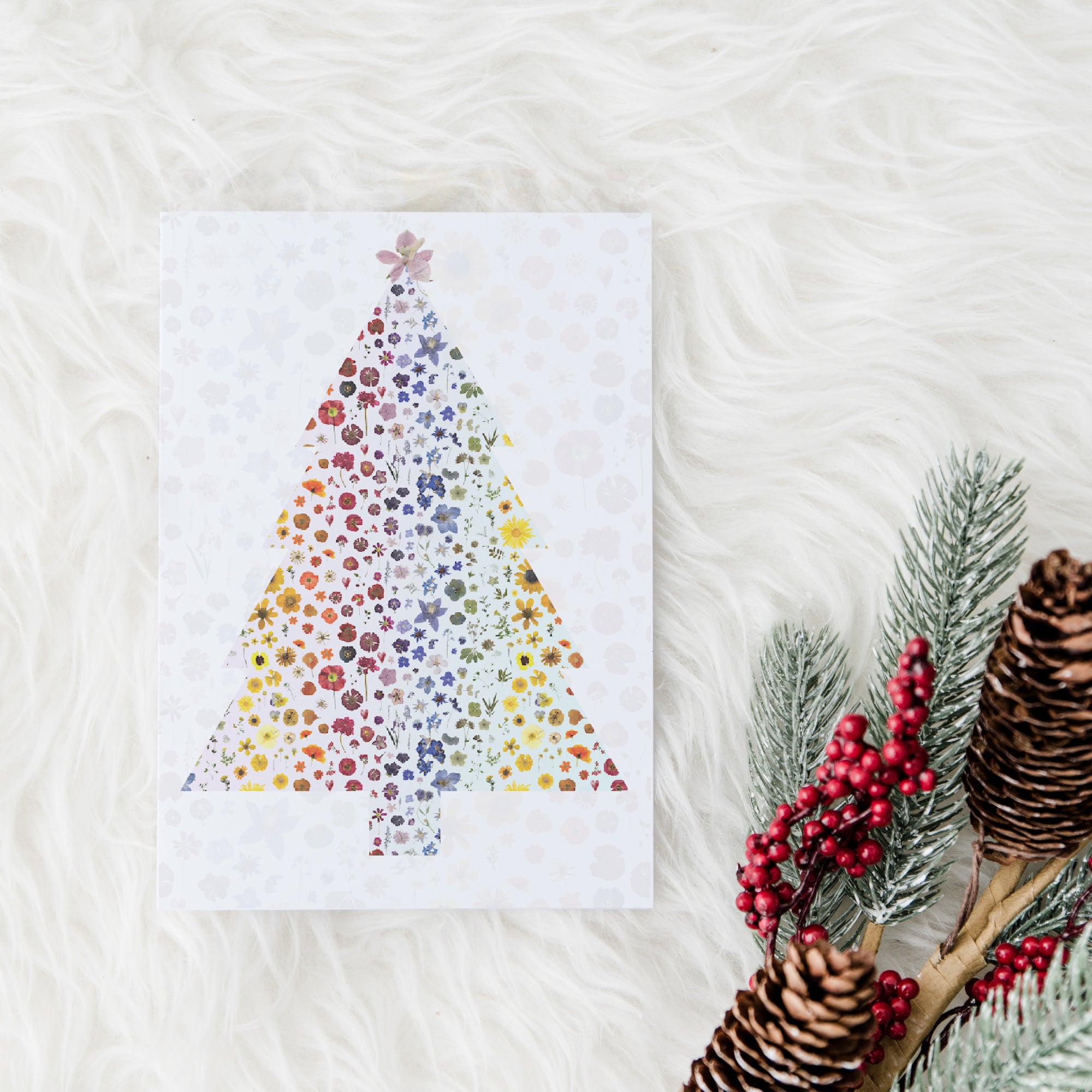 Rainbow Holiday Tree Greeting Card