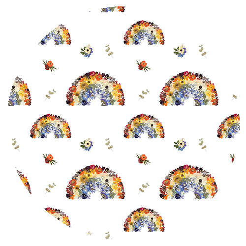rainbow pattern with floral theme
