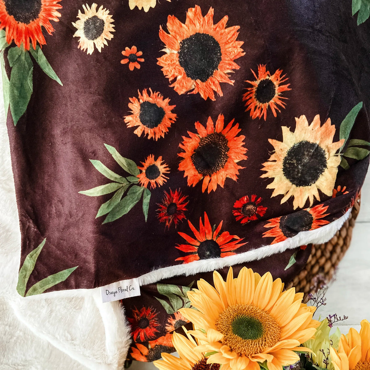 Sunflower Embers Throw Blanket