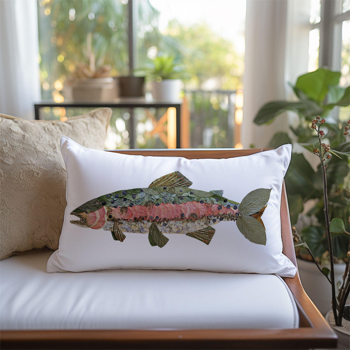 Trout Lumbar Pillow Cover