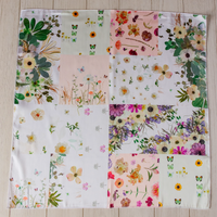 Faux Silk Wrap, laid flat to show checkerboard floral Verona design