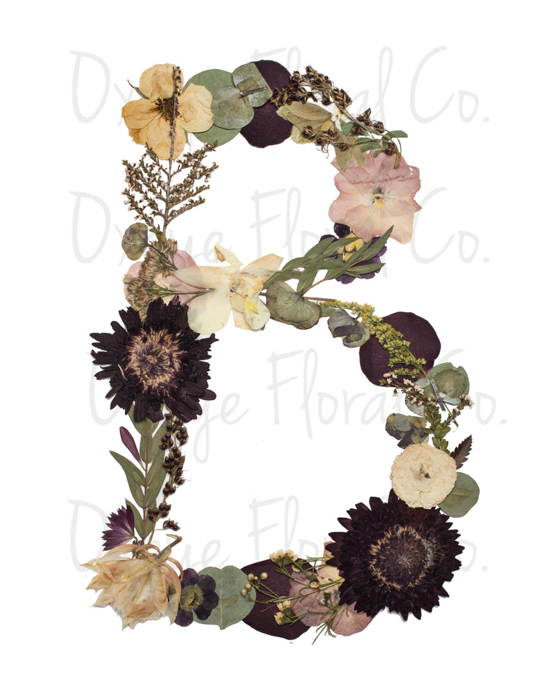 Pressed Flower Letter Prints