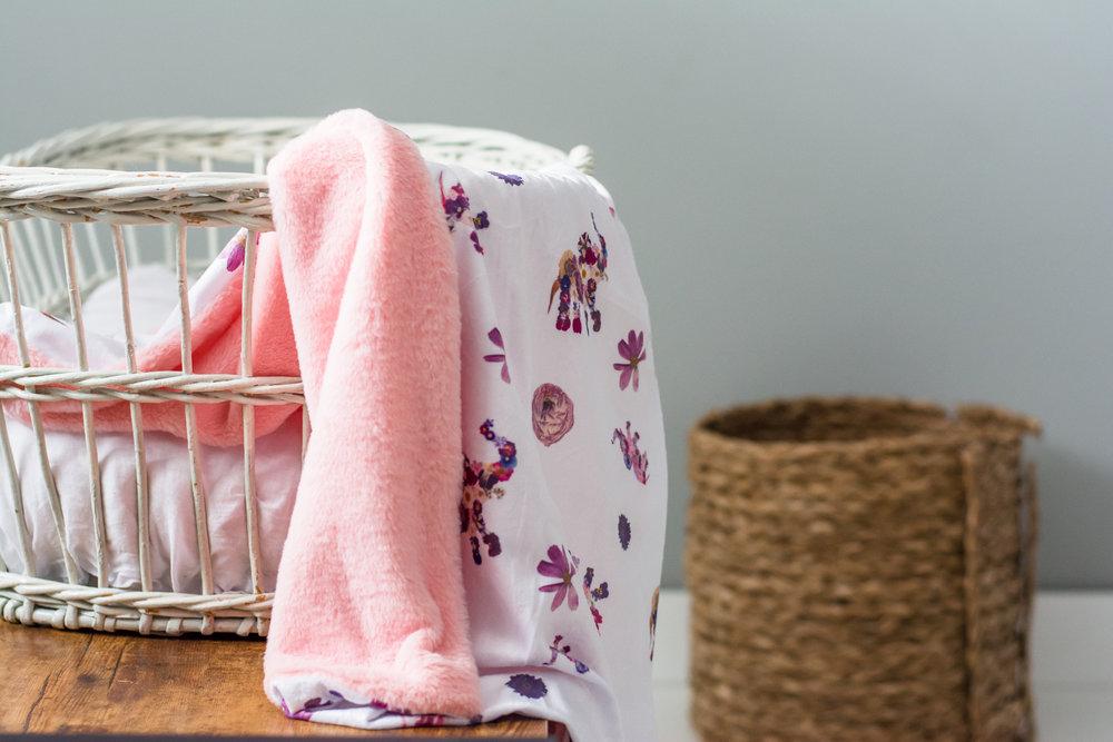 Pink Elephant Baby Blanket