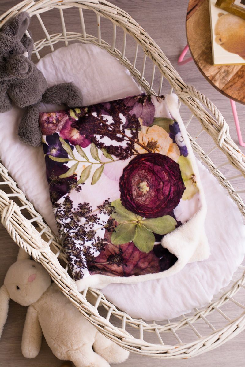 Dark Florals Baby Blanket