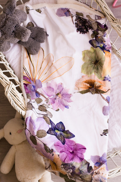 Purple Florals Baby Blanket
