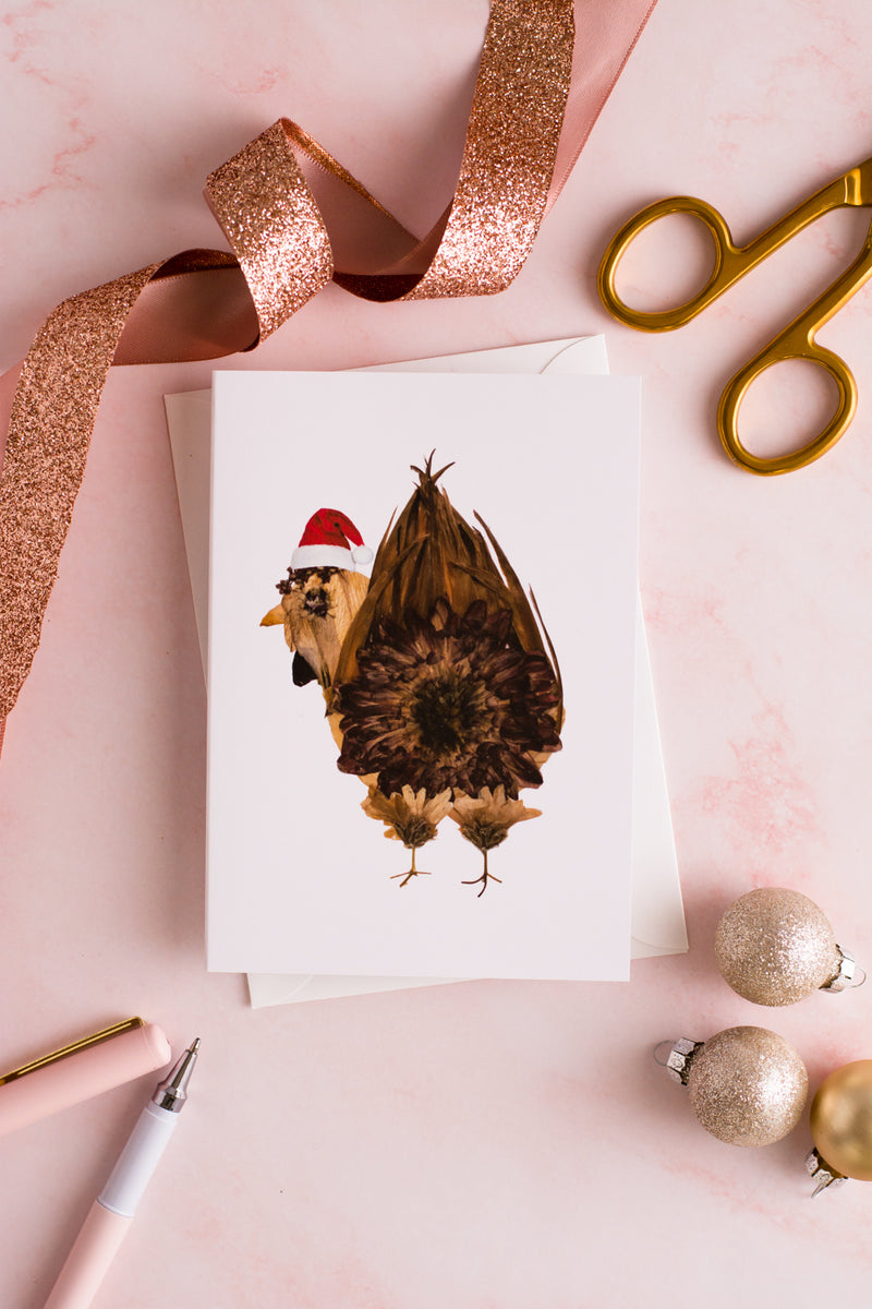 Christmas Chicken Greeting Card