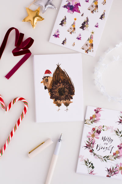 Christmas Chicken Greeting Card