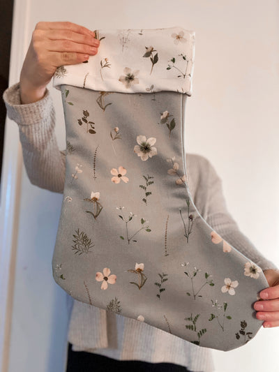 Sage Green Scattered Floral Stocking