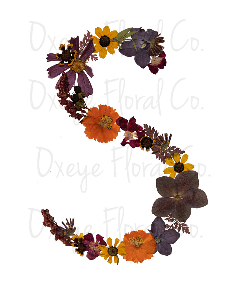 Pressed Flower Letter Prints