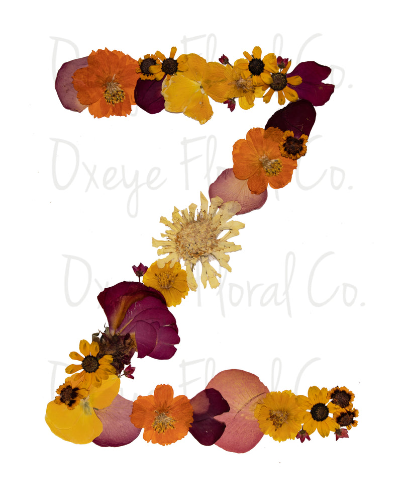 Pressed Flower Letter Prints